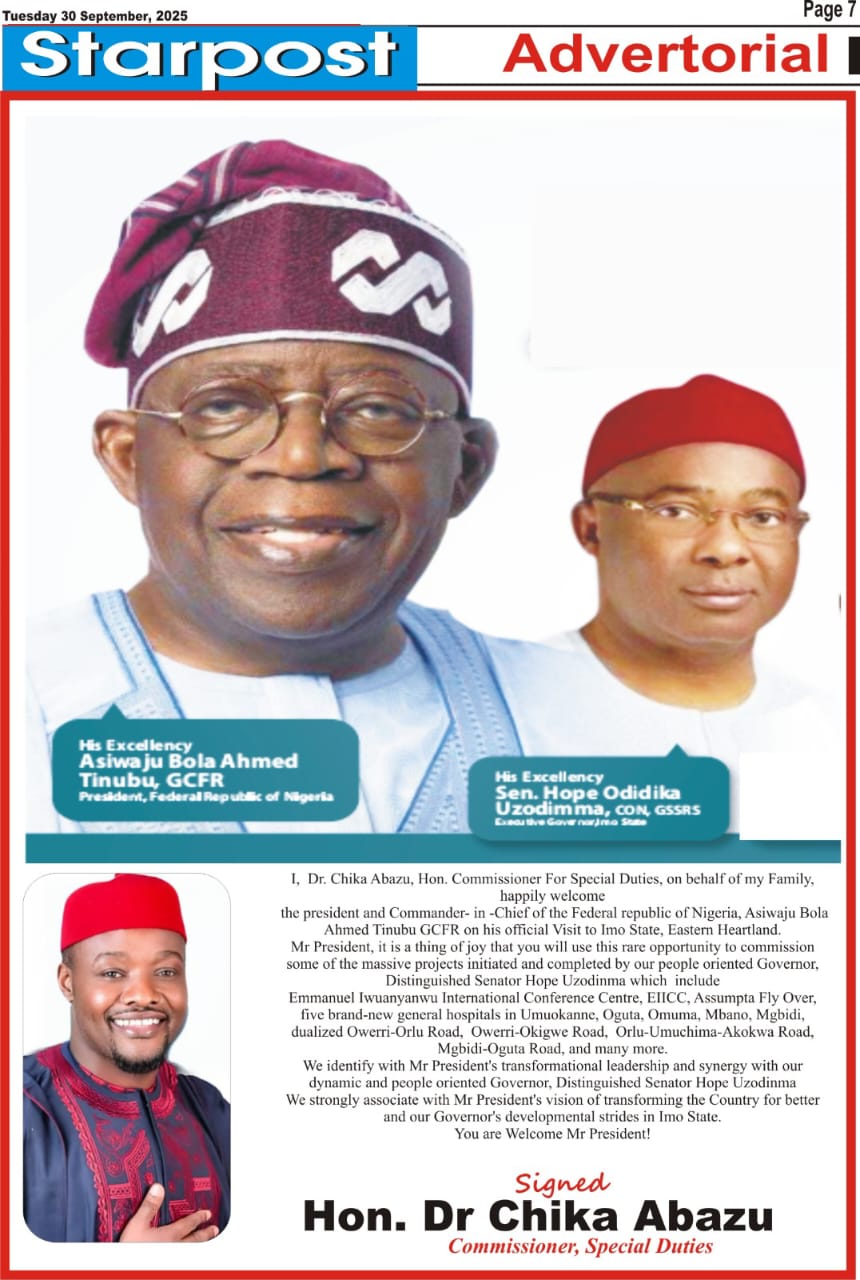 Infrastructure, Health, and Governance in Focus as President Tinubu Visits Imo — Hon. Dr. Chika Abazu